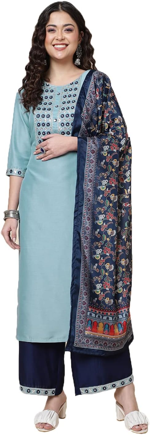 Silk Embroidered Kurta Set for Women