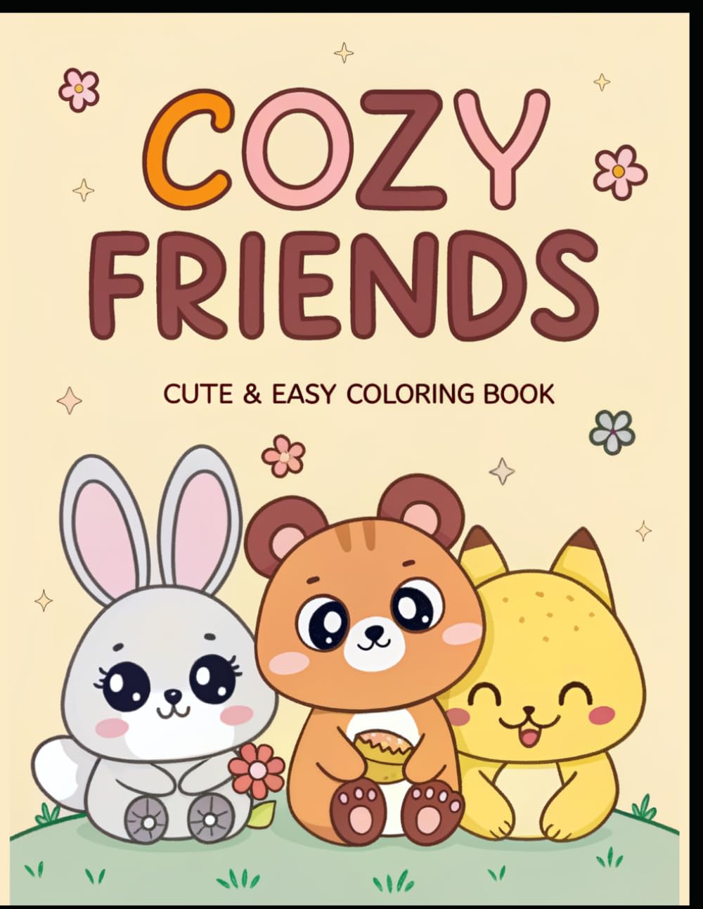 COZY FRIENDS CUTE & EASY COLORING BOOK RELAXATION: Adult Coloring Book: Bold & Easy Cute Animal Friends for Relaxation & Stress Relief