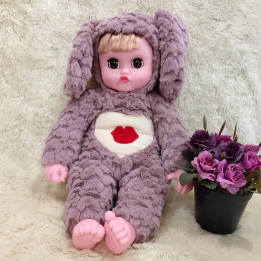 Image of 50cm Reborn Silicon Music Doll Soft Toy Rabbit Ear Plush for Girls Kids Stuffed Toys with Long Ear Gifts Present for Christmas Valentine New Year