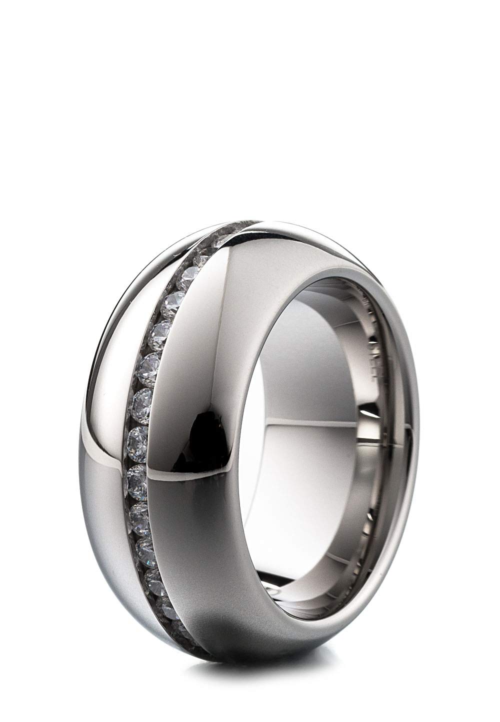 Heideman Damen-Ring Colori – Mit Wechselbarem Zirkonia-Stein, 10 Mm, Edelstahl, Größen 50-65, Glanzmatt Schwarz
