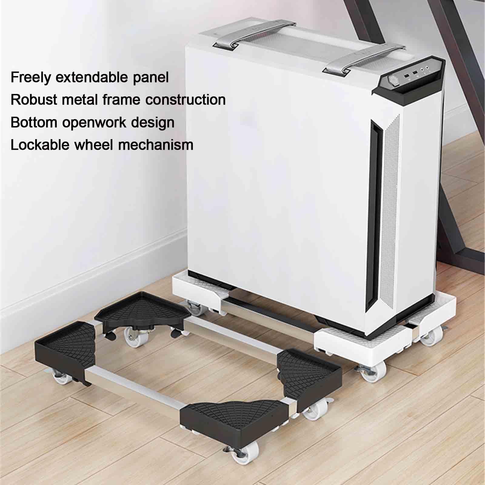 Arenas De Deportes Electrónicos Soporte para Pc Movible Ruedas Giratorias Soporte para CPU Debajo del Escritorio Ajustable Universal Carro para Pc Ventilación(Negro,42-53 * 42-53cm)