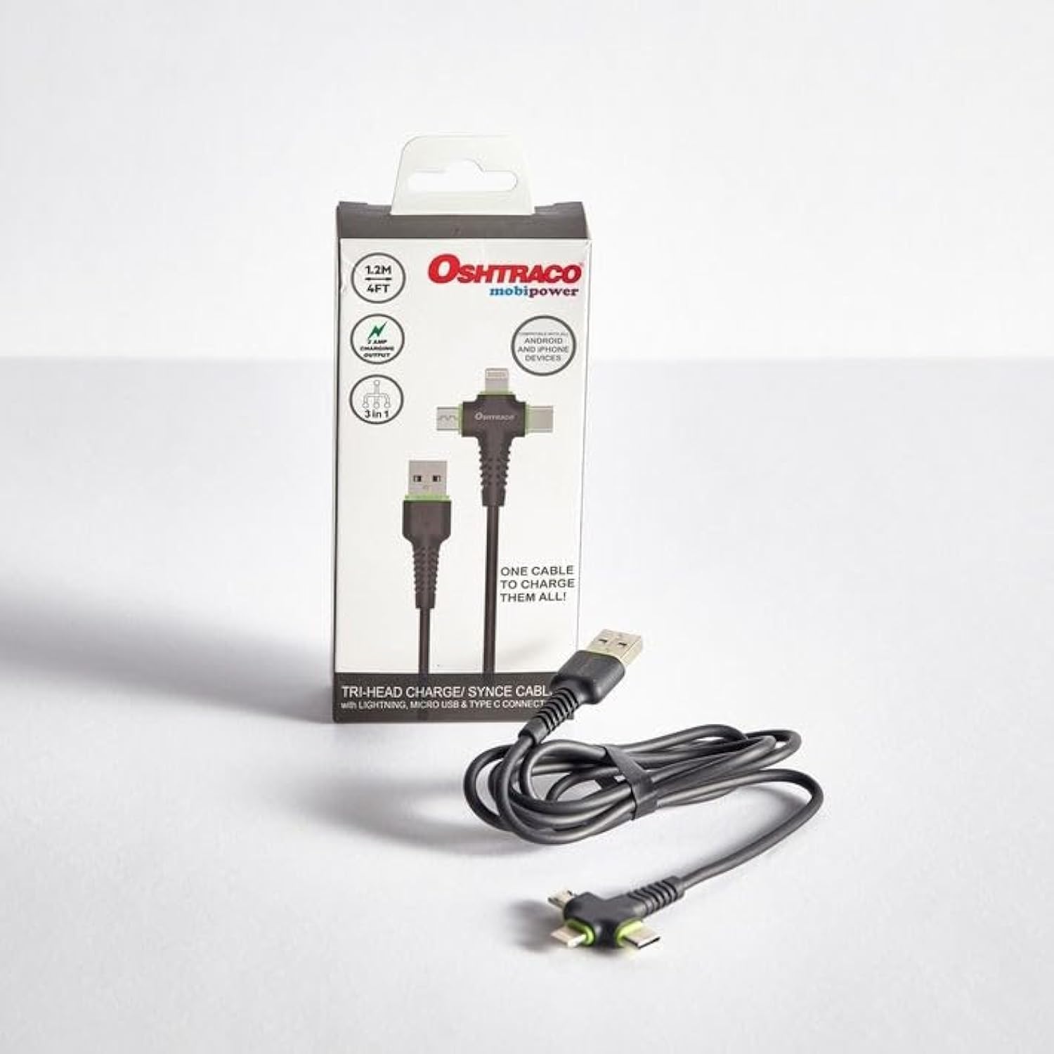 Oshtraco Tri-Head Charging Cable, USB