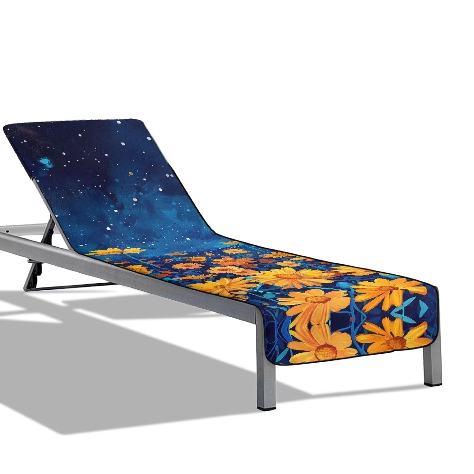 Kathyboom Beach Lounger Blankets Suoer Absorbent Summer Beach Blankets Super Absorbent Beach Chair Cover Soft Beach Accessories for Camping Hiking Travel, Starry Night Sunflower