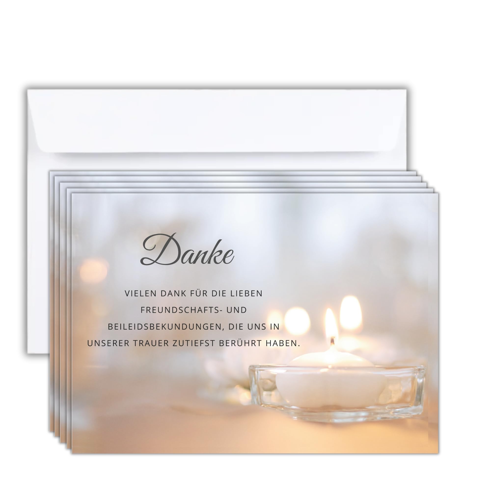 Lot de 75 cartes de condoléances avec enveloppes blanches