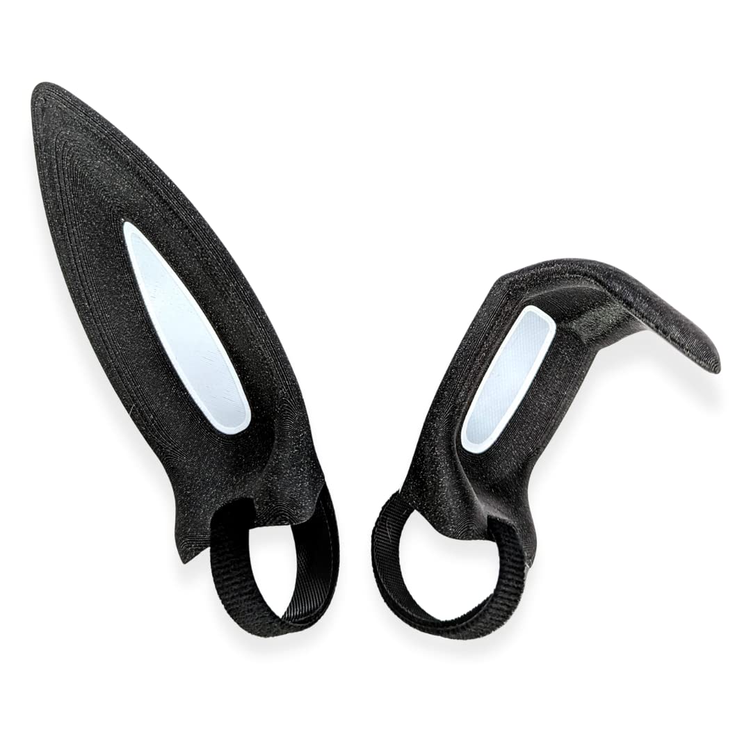 Generic Bunny Ears for Headphones - Adorable Bunny Headphones Attachment in Sparkle Black/White with Hidden Self Fastener - Straight/Bent, Adjustable,