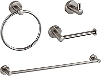 Vista 10 de BGL Juego de Accesorios de Baño Dorado Cepillado, Juego de Toallero de 4 Piezas