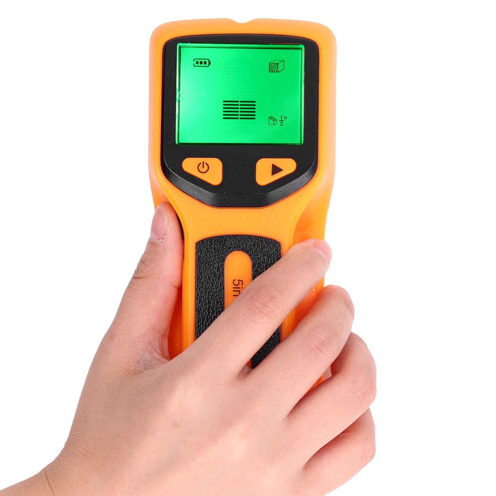 SIXRUN Détecteur de Montants 5 en 1, Scanner Mural électronique pour Bois Métal, avec écran LCD et Alarme Sonore pour Détection de Câbles AC, Tuyaux, Poutres et Solives (YELLOW)