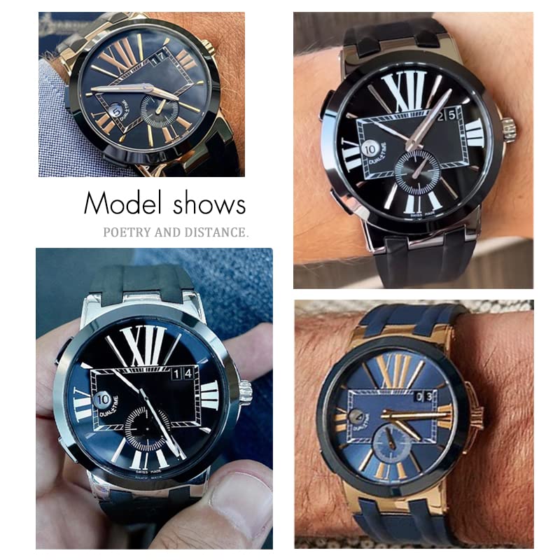 Dla Ulysse Nardin niebieski czarny sportowe wodoodporne paski do zegarków składana klamra akcesoria do zegarków 26mm pasek do zegarka z gumy silikonowej