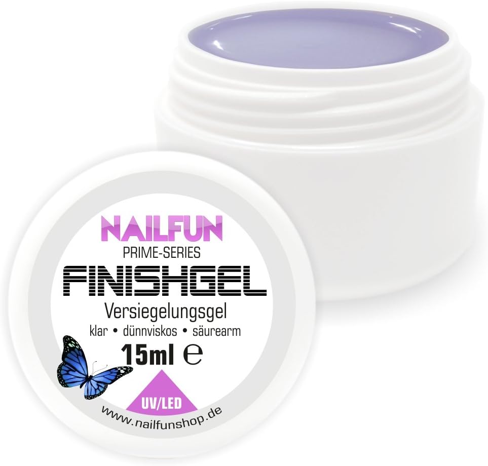 Nailfun prime sealing gel, 15 ml, UV & led, low viscosity, self-levelling finishing gel
