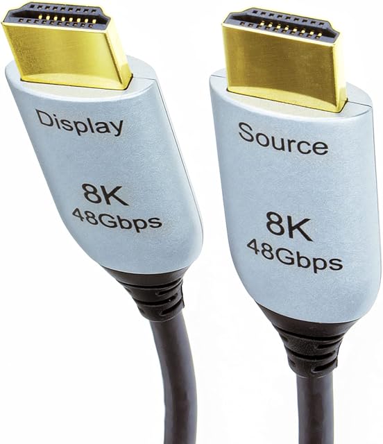 kenable HDMI 2.1 Active Optical Cable Slim AOC HDR 48Gbps 8K 60Hz/4K 120Hz 10m [10 metres]