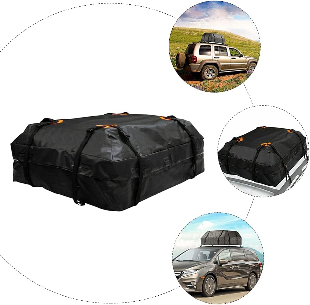 FAVOMOTO 1pc Car Rooftop Cargo Bag with Non- Mat Oxford Easy to Use Luggage Carrier for Outdoor Travel Camping Fits All Vehicle Roof Racks