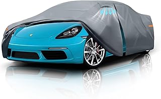 Waterproof Porsche 718(2016-2025) Car Cover with Breathable Vents, [2025 Upgrade] Premium Covers with Cotton Liner and Zipper Door, Sun Rain Snow Dust Uv Protection.(Gift with Towel)