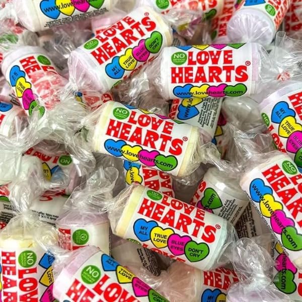 Mini Love Heart Rolls Sweets (x50) Original Love heart Mini Rolls Retro