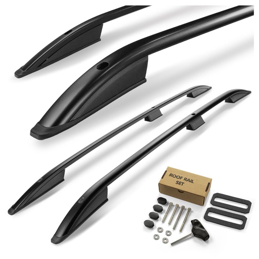 CHROMEMASTER | Barras Portaequipajes, Rieles de Techo Compatible con Caddy L1 | SWB Corto 2003-2010; Se Utilizan para el Montaje de Portaequipajes de Techo, Cajas de Techo o Portabicicletas; Aluminio
