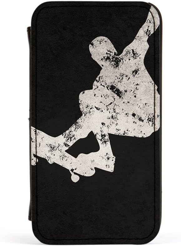 Grunge Skateboard on Black Premium Faux PU Leather Case, Protective Hard Cover Flip Case for Apple iPhone 4 / 4s by UltraCases + FREE Crystal Clear Screen Protector
