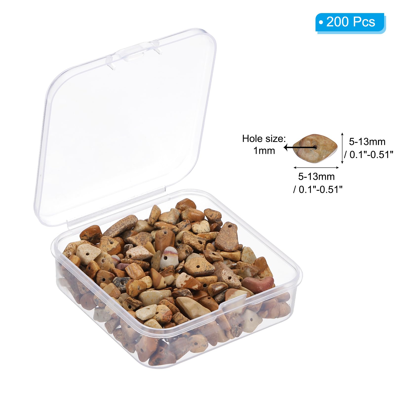 PATIKIL Chip Stone Natural Rock Beads Loose Gemstone Beads Drilled Strand for Jewelry Craft Making 1set/400pcs, Assorted Brown - Image 2