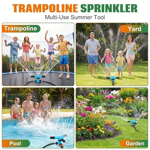 2-in-1 Trampoline Sprinkler Kit for Kids Outdoor 39.37 ft Water Sprinkler - image 6