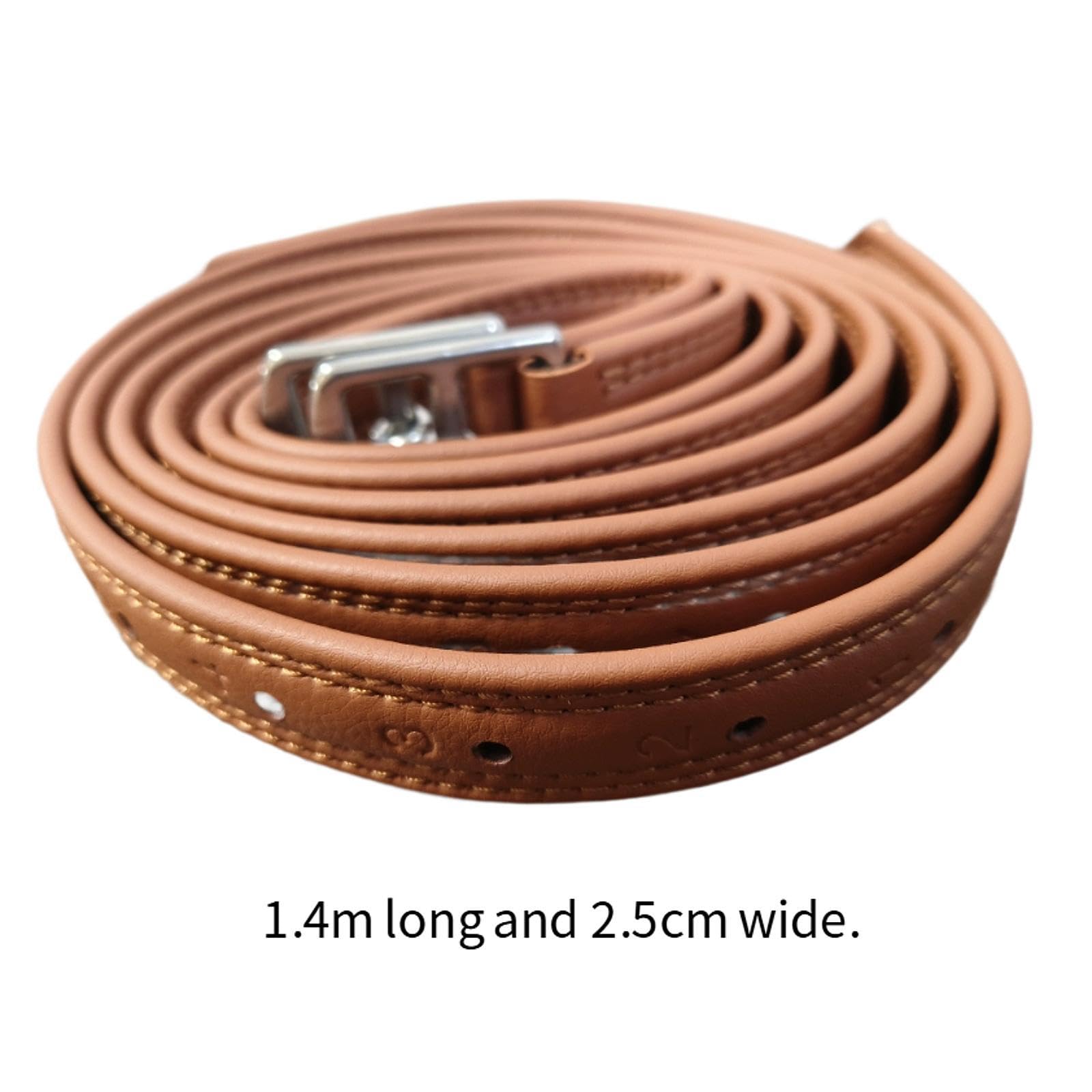 rockible 2 Pieces Stirrup Leathers, Horse Riding Equipment, Accessories 55.12inch Length with Stainless Steel Buckles, Equestrian Gear, Brown