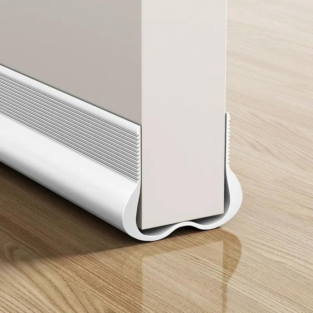 PVC Flexible Door Bottom Sealing Strip - Under Door Draft Stopper Weatherstrip - 93x10.5cm Soundproof Gasket(D)