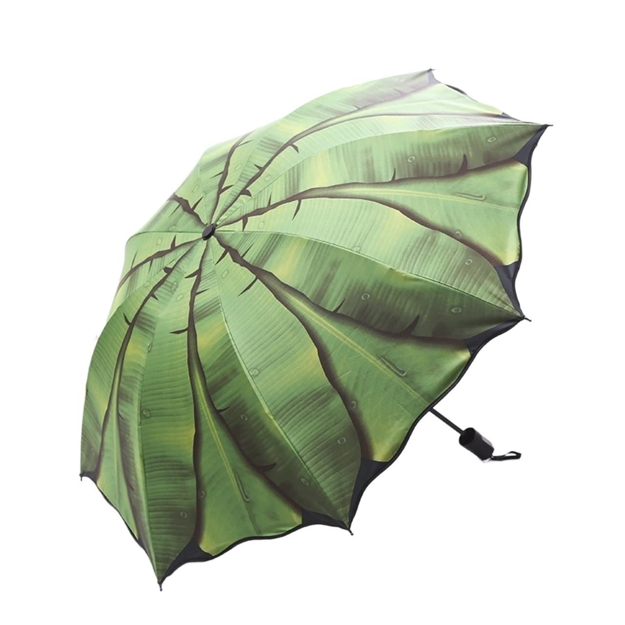 ULTRAWAVE Ombrello Fashion Banana Leaf Uombrello Rain Women Leaf Pattern Ombrello for uomini Donne Ombrelli pieghevoli anticaroni femminili Ombrelli per la Pioggia (Color : Outside)