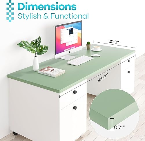 Miniatura 270 de Kaboon Mesa universal de 45.67 x 23.62 pulgadas, escritorio sólido de una pieza, encimera de melamina reversible, escritorios dobles, escritorio en