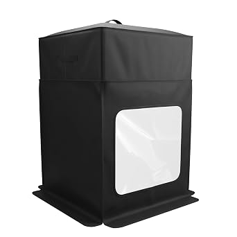 3D Printer Enclosure for BambuLab H2D/H2S/H2C 23.6 L x 22.1 W x 35.4 H inch PVC Laminated Polyester Storage Blackout Cover with Transparent Window to Protect from Sunlight Dust Dirt Black