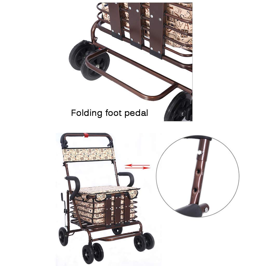 Składany Chodzik Typu Rollator, Chodzik Typu Rollator Bariatryczny, Wytrzymały, Z Dużym, Wyściełanym Siedziskiem, Powierzchnia Do Siedzenia 47 Cm Szerokości, Podwójny System Hamulcowy, Regulowana Wys