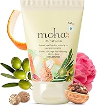 moha: Herbal Scrub (100 GM) | Face Scrub | Blend Of Walnut, Orange Peel & Oilve Oil for Skin Brightening, Exfoliate Face, For All Skin Type (Pack Of 1)