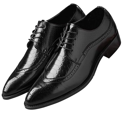 Mens Oxfords Wingtip Formal Leather Prom Dress Wedding Shoes for Men