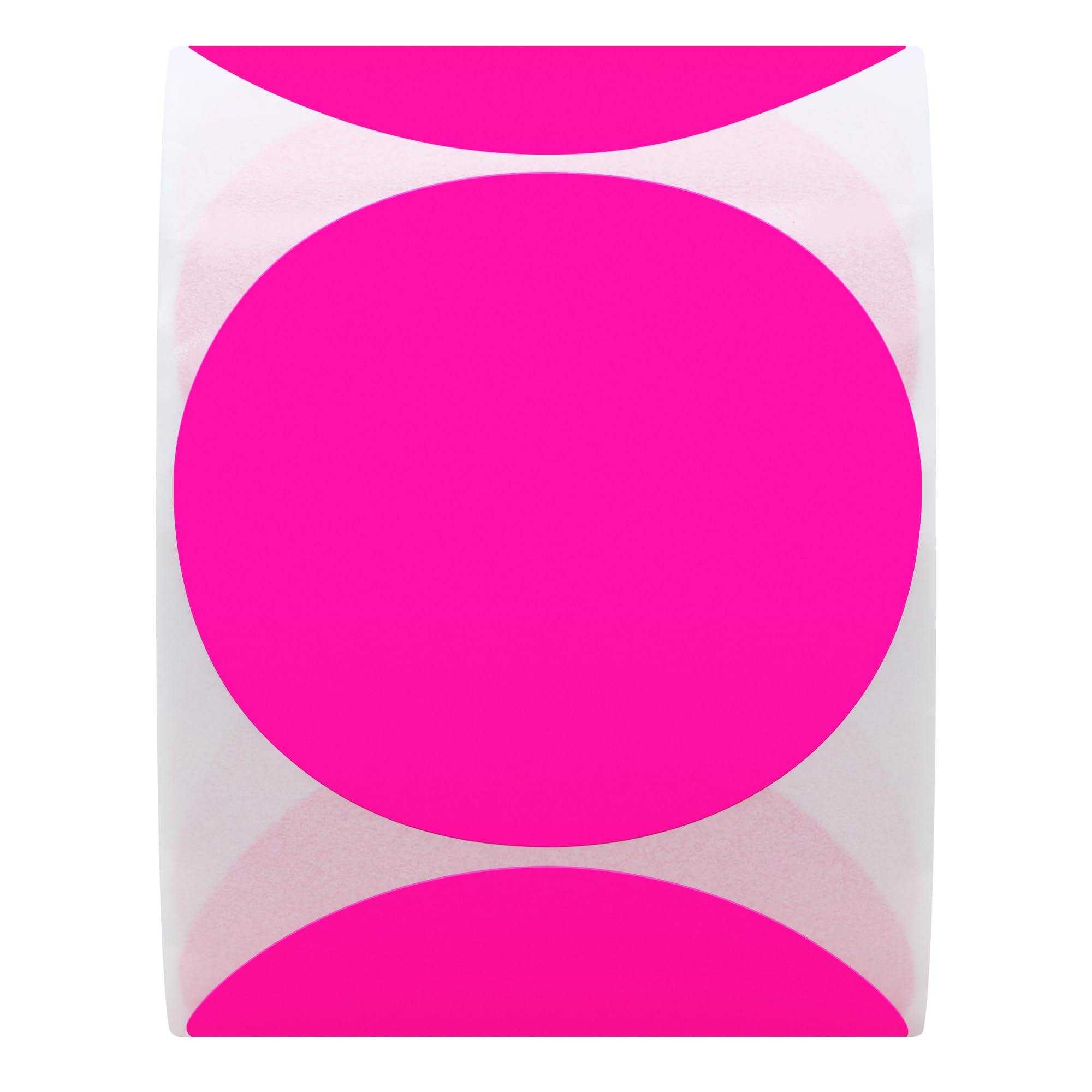 Hylabelest Fluorescent Pink Round Stickers 2 Inch Color Coding Dots Labels Total 300 Per Roll (Fluorescent Pink, 2") - Image 2