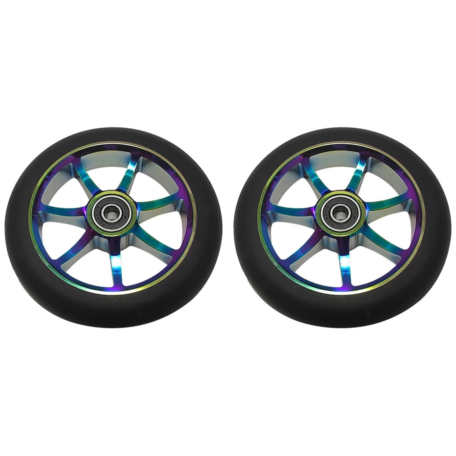 Ruedas de Scooter Freestyle Ruedas For Patinete Acrobático De 120 Mm, 88 A, PU, ​​con Rodamientos, Núcleo Aluminio, Piezas Repuesto, Accesorios, 2(PVD)