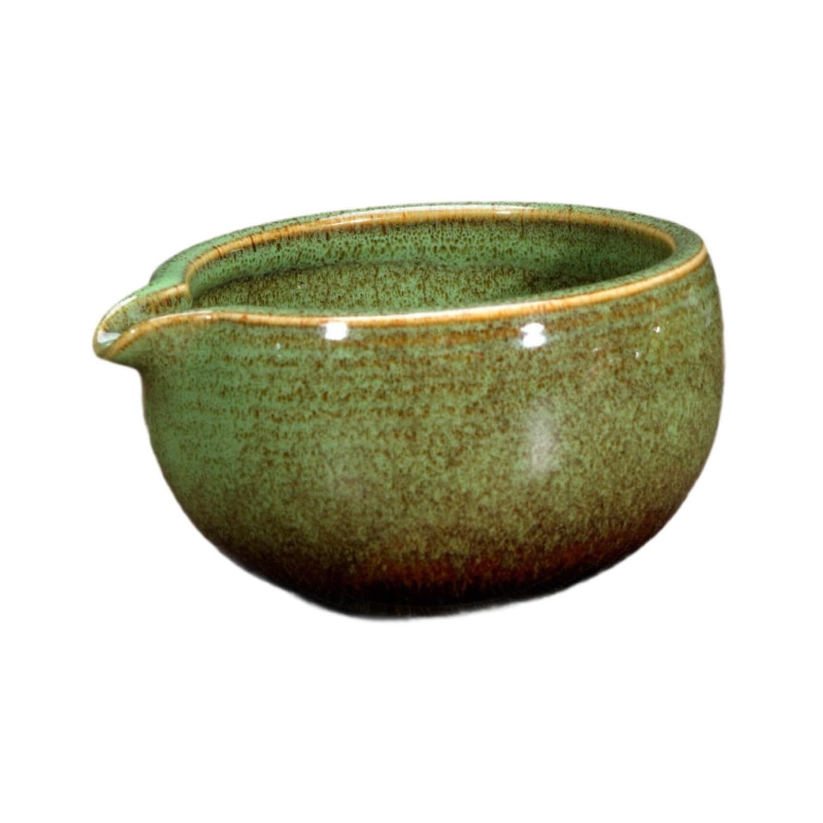 Ceramic Matcha Bowl Handmade Tea Cup Japanese Bowl(Green)