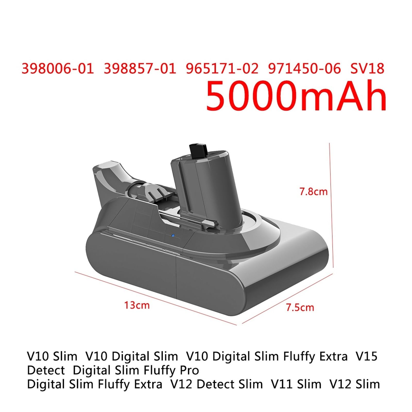 Batteria sostitutiva for aspirapolvere senza fili, compatibile con Dyson,