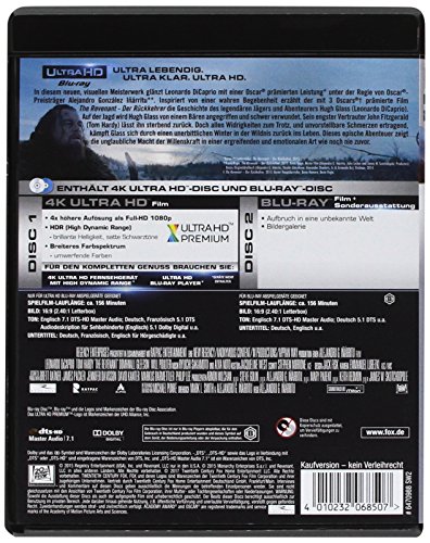 The Revenant: Der Rückkehrer – 4K Blu-ray (UHD + Blu-ray Disc)