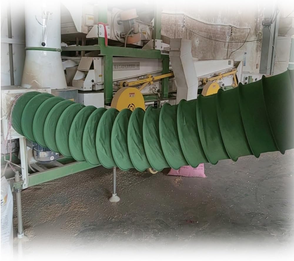 Flexible Exhaust Hose Canvas Dust Collection Hose 6" 8" 20" Green HVAC Dryer Vent Hose Retractable Air Ducting For Draining Smoke Moisture Moisture(L 4m(13ft),Dia 505mm(20"))
