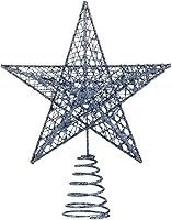 Vista 10 de BinaryABC Estrella para árbol de Navidad, adornos brillantes para decoración del árbol de Navidad, 7.9 in (negro)