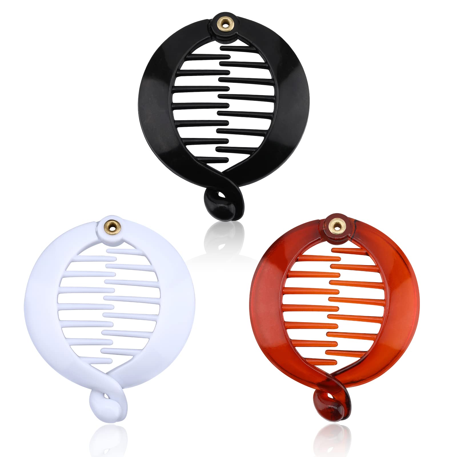 Buy PROUSKY 3 Pieces Round Fish Clips, 2 in Small Hair Clips Ponytail