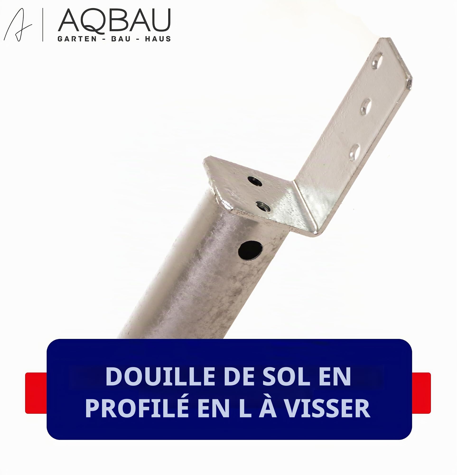 Lot de 4 supports de poteau en L pour poteaux en bois carré visser, douilles et douille de sol à visser