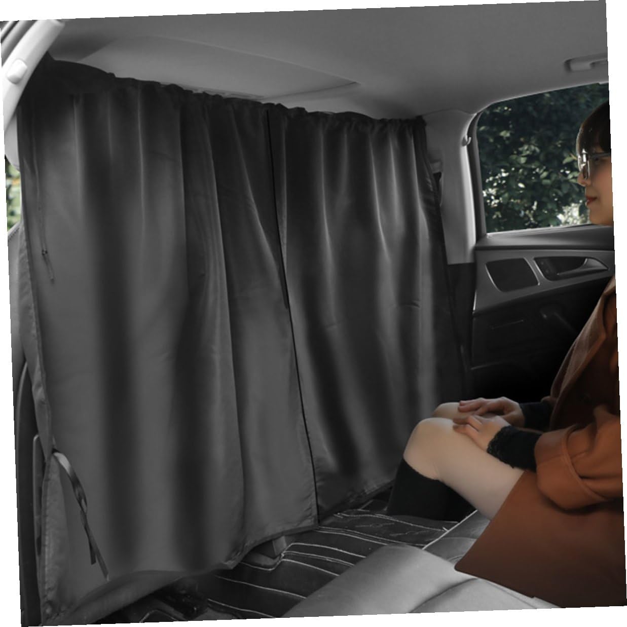 Car Privacy Curtain Fit Sunshade Fabric Car Shade Curtain for Front and Rear Windows Portable Lightweight Privacy Protection Partition Suvs Trucks