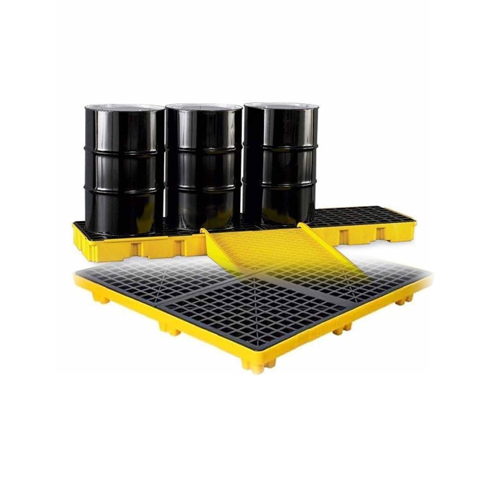 JKJZSALJ Modular Spill Containment Platform - Heavy-Duty Nestable Plastic Pallet With Grating For Industrial & Workshop Safety - Reliable Spill Control Solution,130x68x15cm