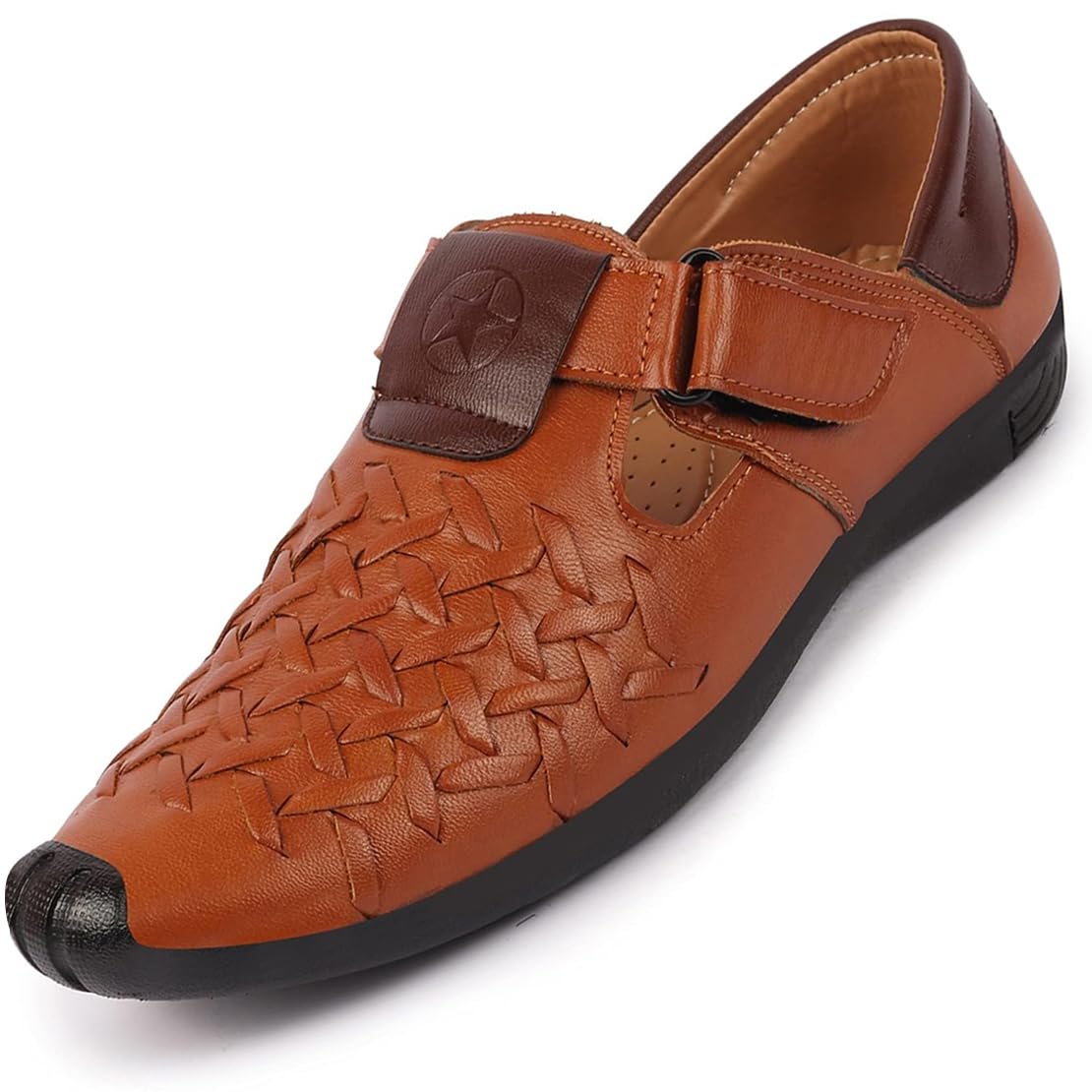 FAUSTO Mens Tan Shoe Style Fishermen Sandals (9 UK) (B0842V7Y6R) Amazon Price History, Amazon Price Tracker