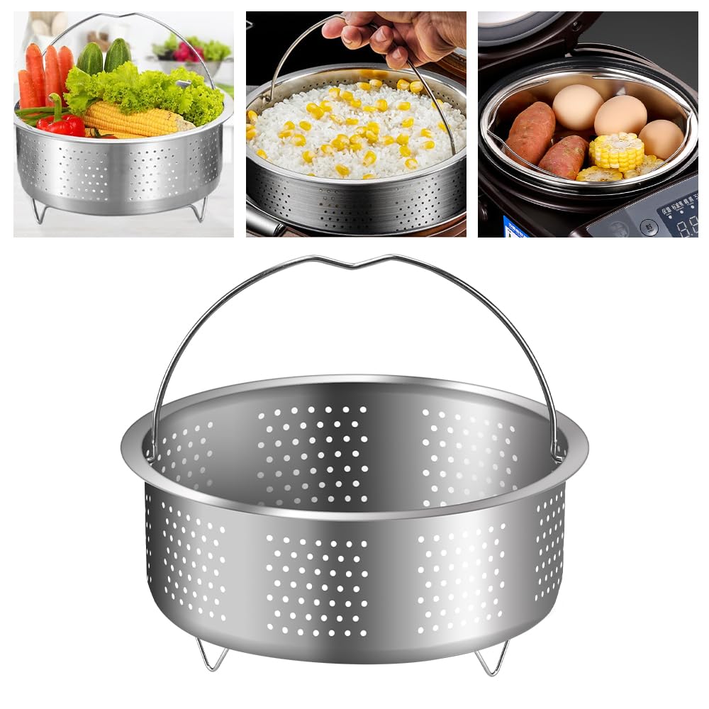 Cesta para cocinar al vapor de acero inoxidable 304, 20 cm, cestas para cocinar al vapor multifuncionales, cesta para cocinar al vapor para recalentar, pasta, queso, cereales