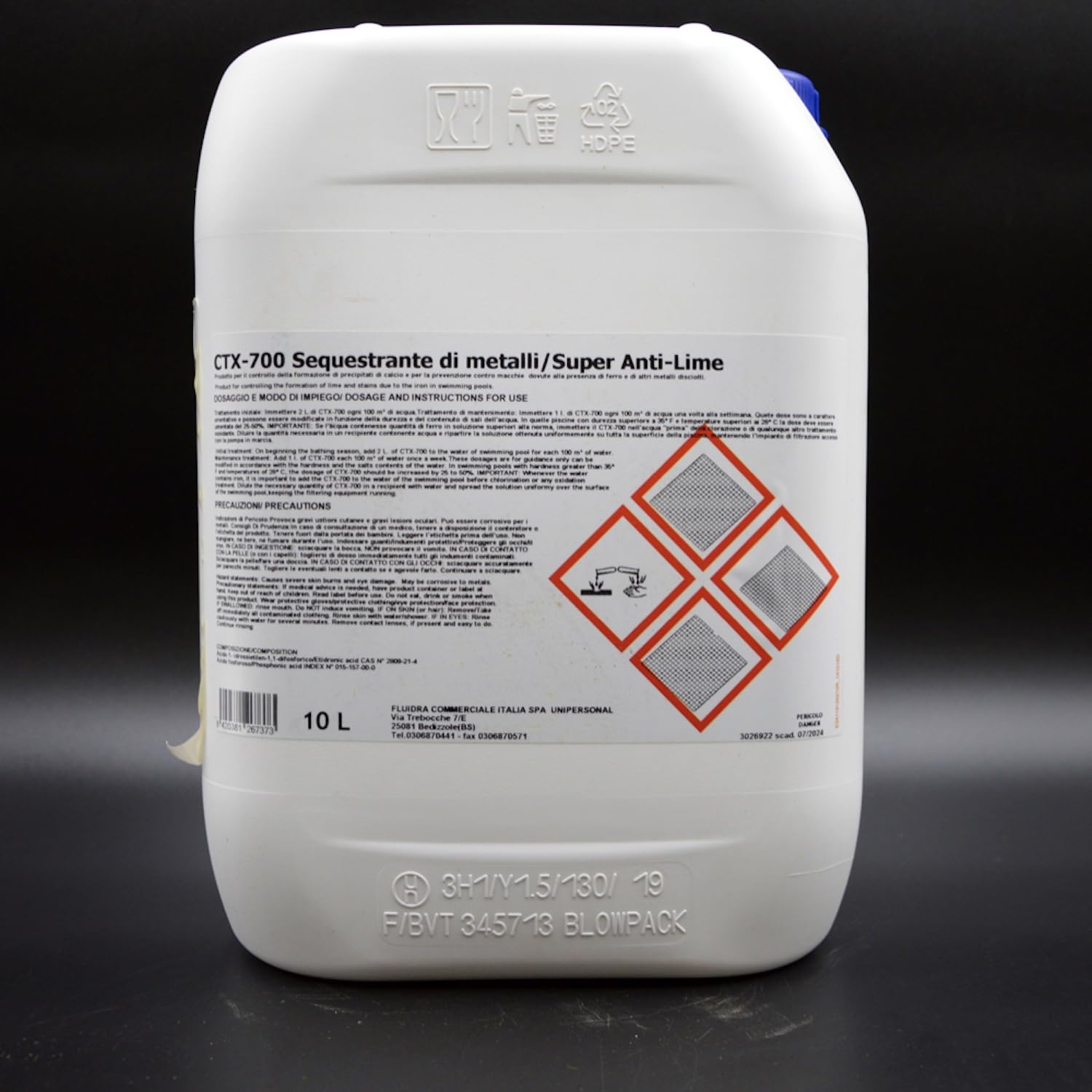 LordsWorld - 5 Litri CTX-700 Liquido Sequestrante Metalli per Piscine - Neutralizza Ferro e Magnesio, Previene Depositi Calcarei e Macchie