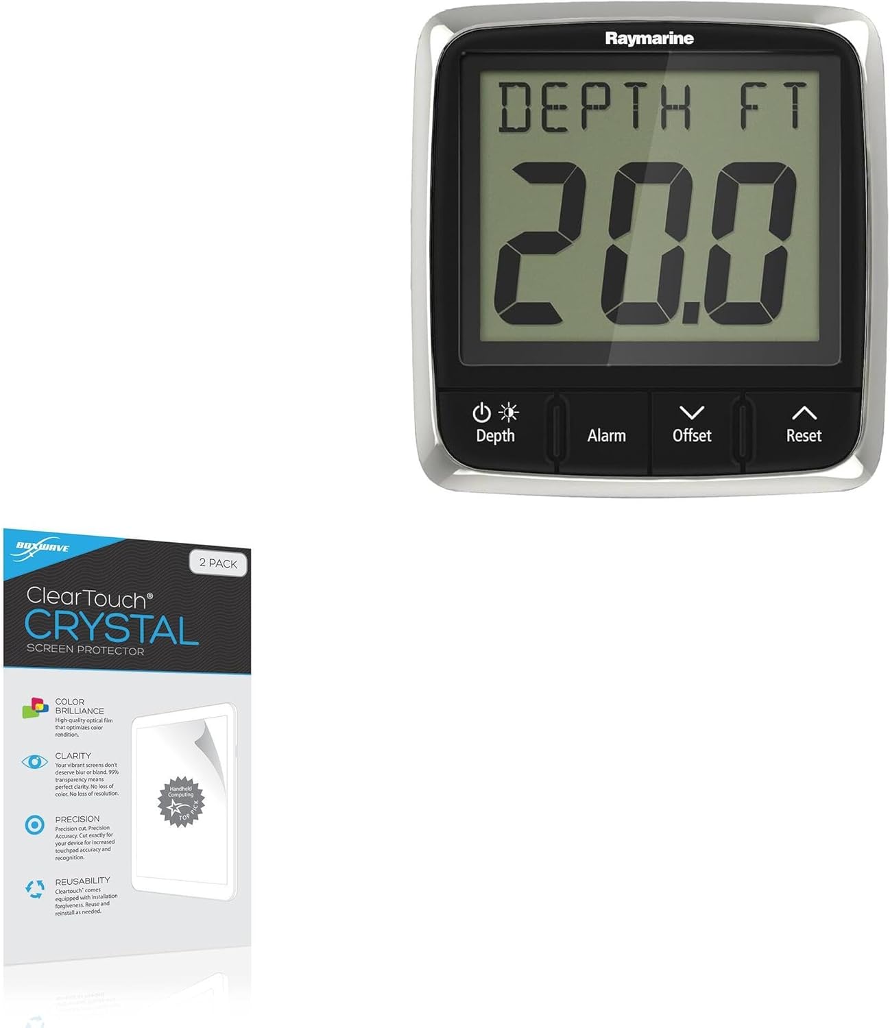 BoxWave Screen Protector Compatible with Raymarine i50 - ClearTouch Crystal Privacy (2-Pack), Privacy Screen Protector Flexible Film Clear