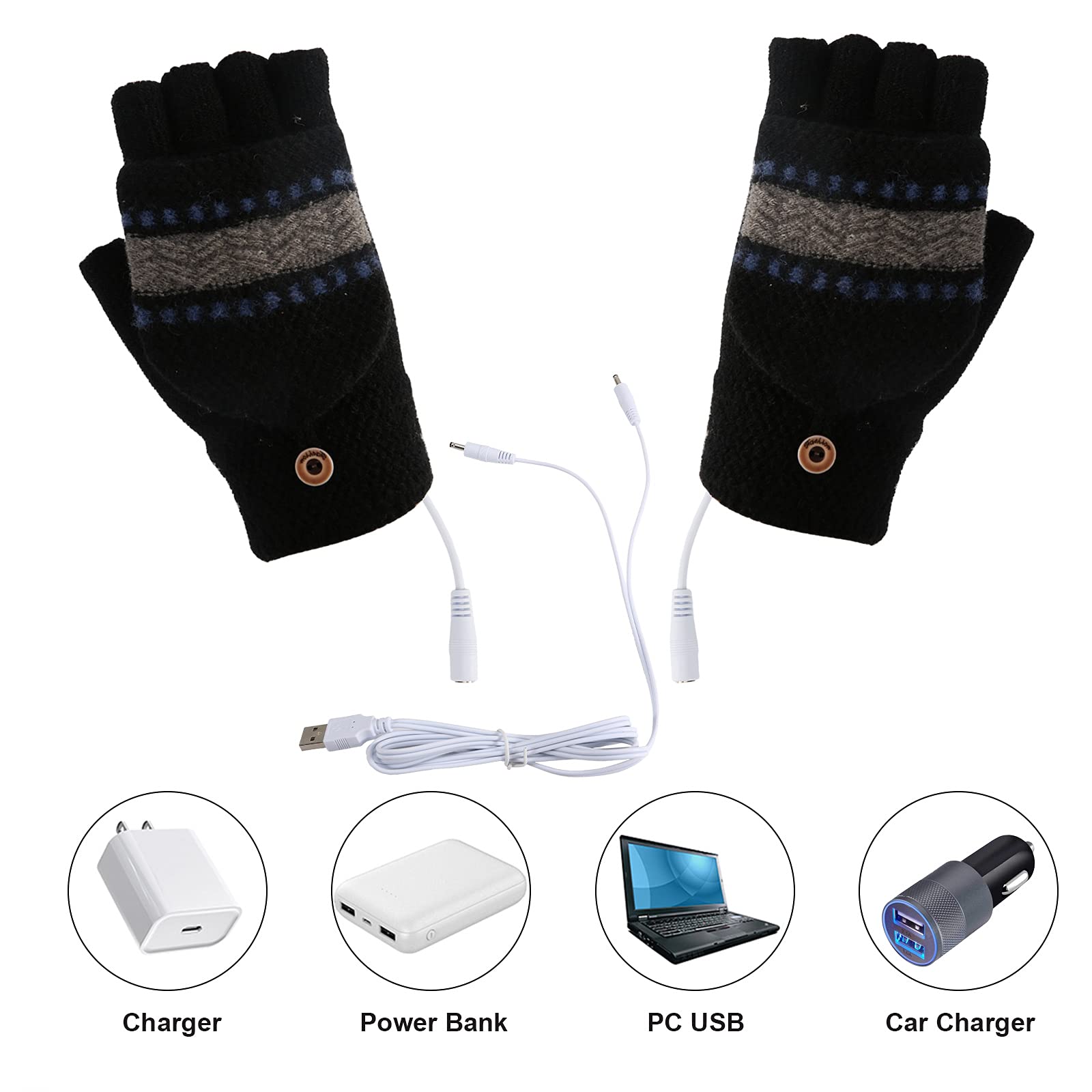 Moufle Chauffant Homme Gants Chauffants électriques USB Pour Mains Et Pieds - HAOPYOU - De Gants Chauffants Usb