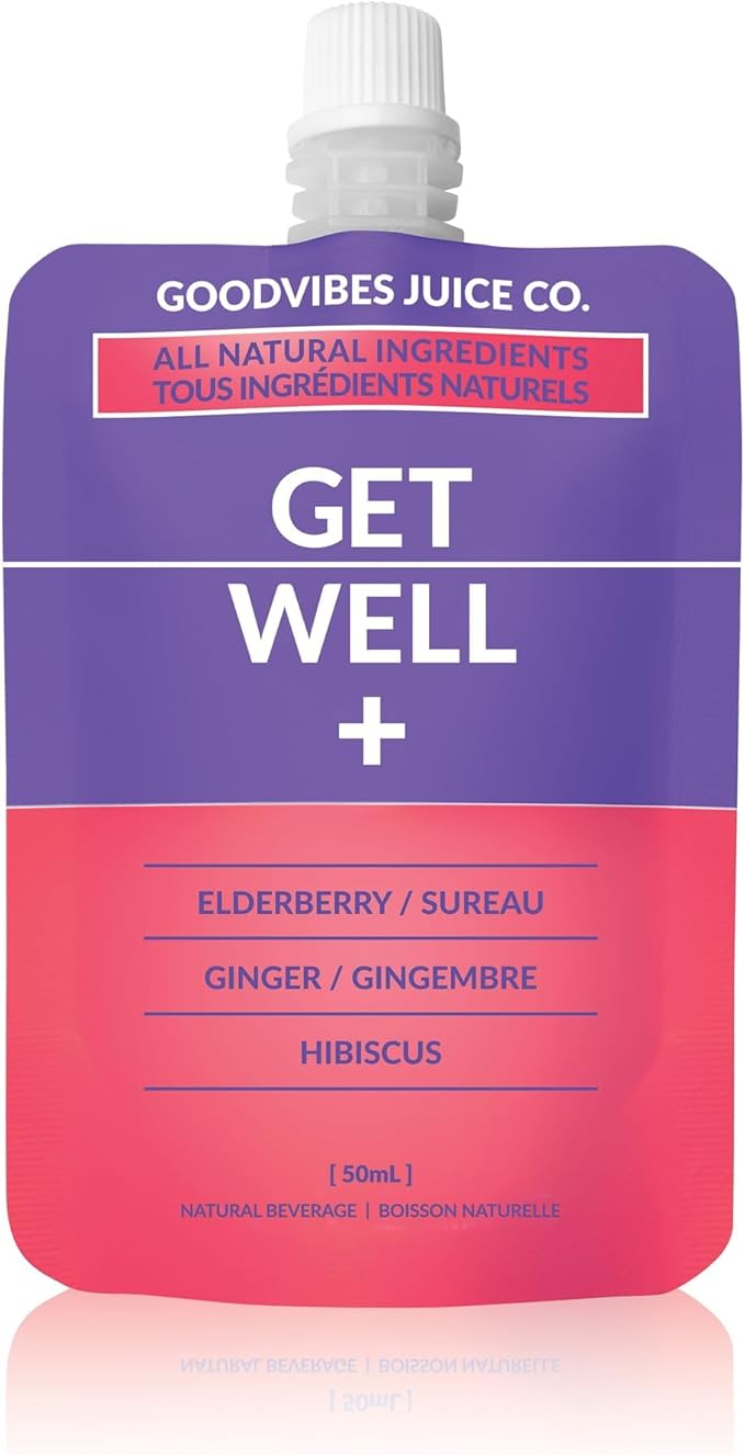 GOODVIBES JUICE CO. Get Well Natural Wellness Shot, 12x50mL, Elderberry ...
