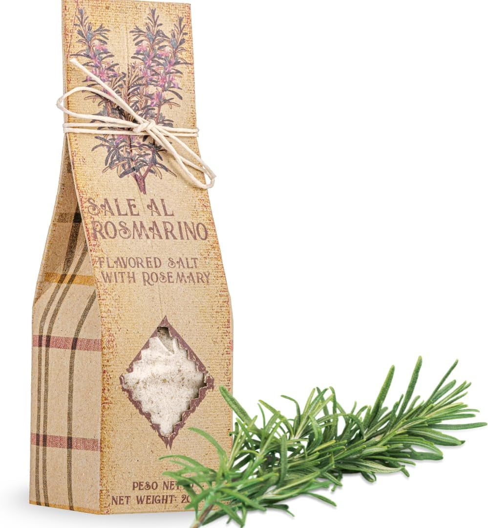 ARTIGIANI DEI SAPORI - Sicilian All-Natural Unrefined Flavored Sea Salt with Rosemary 7 oz