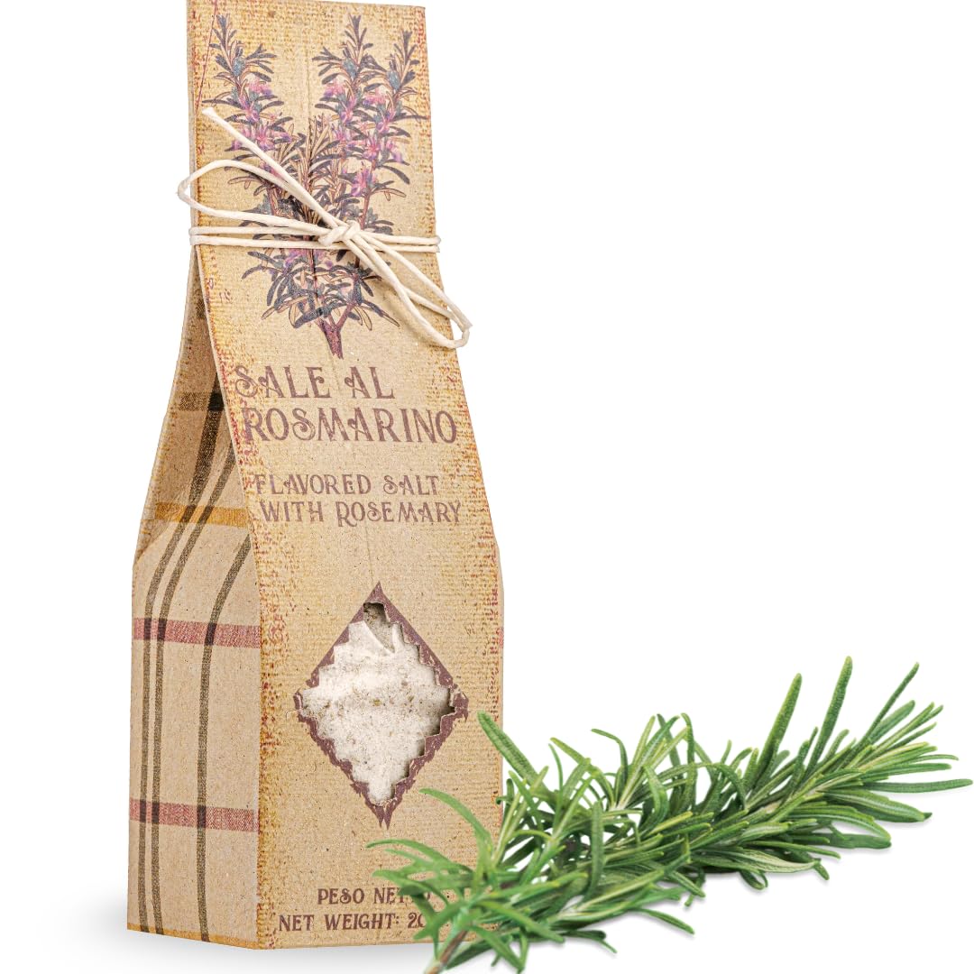 ARTIGIANI DEI SAPORI - Sicilian All-Natural Unrefined Flavored Sea Salt with Rosemary 7 oz
