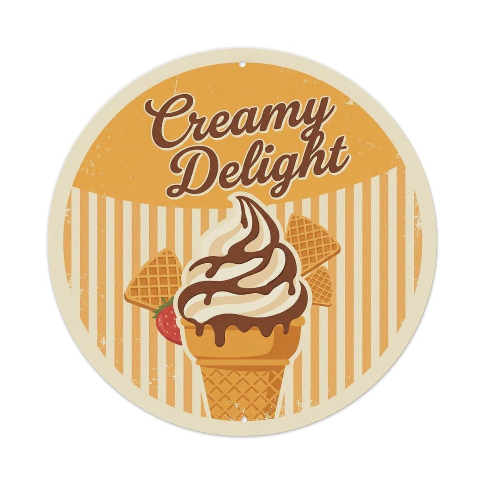 Creamy Delight Cafe Decoration Metal Tin Sign