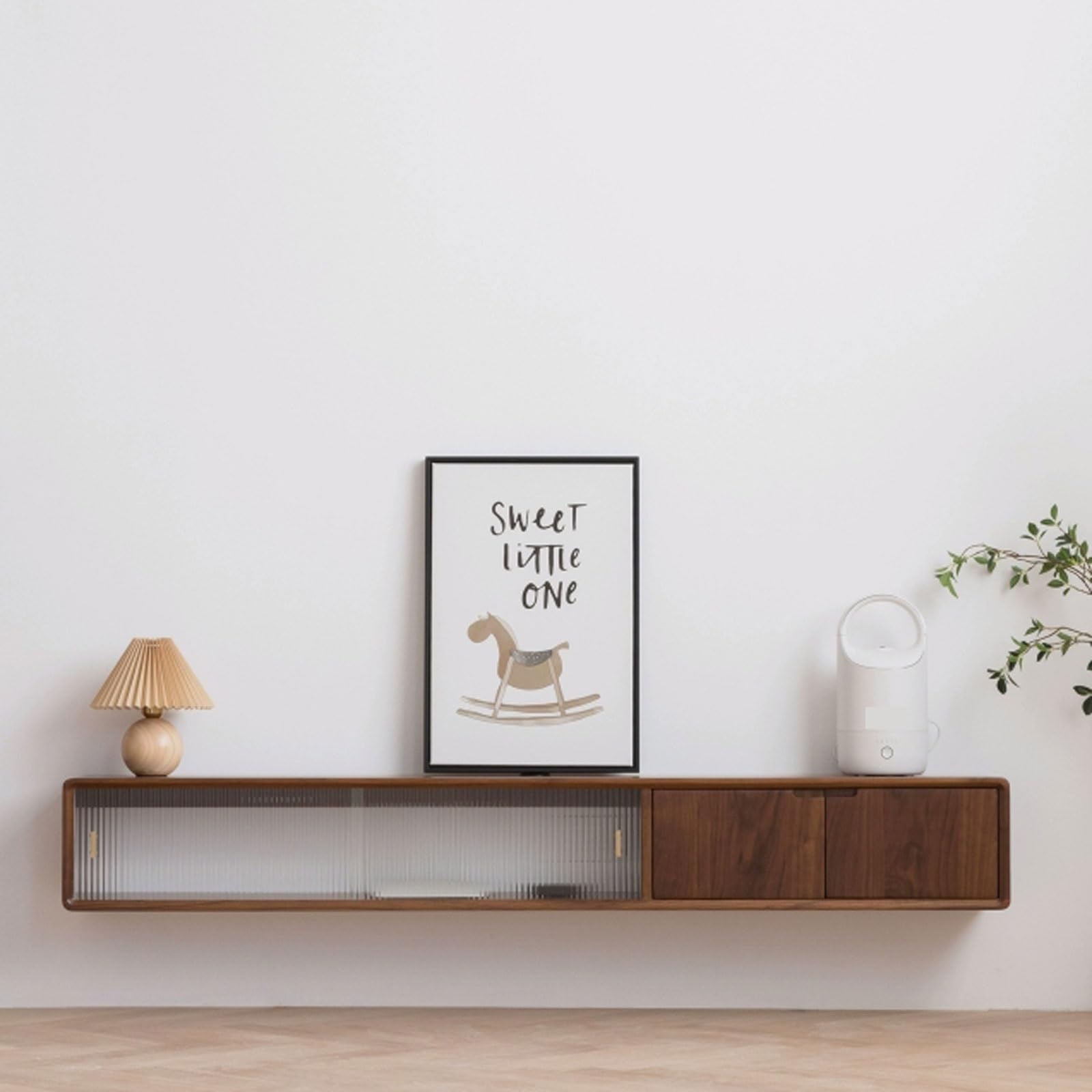Moderno soporte de pared para TV de 70.8 pulgadas/78.7 pulgadas, centro de entretenimiento flotante, mueble de TV con puertas, elegante estantes flotantes, diseño que ahorra espacio para sala de estar